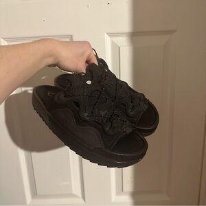 Nike Black Slide Sandals with laces